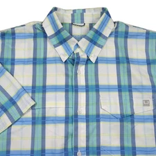 Huk Tide Point Fishing Shirt Men's XL Woven Plaid Vented Performance Quick-Dry