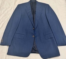 Ermenegildo Zegna Men  s Blue Solid Worsted Wool Blazer 40R Two-Button
