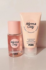 2X Warm Cozy Bundle Victoria  s Secret Mini Mist  Lotion 2.5 Oz/75mL Travel New