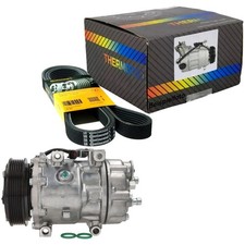THERMOTEC Klimakompressor + CONTI 6PK1217 für FORD FOCUS II TURNIER DA DS FFS