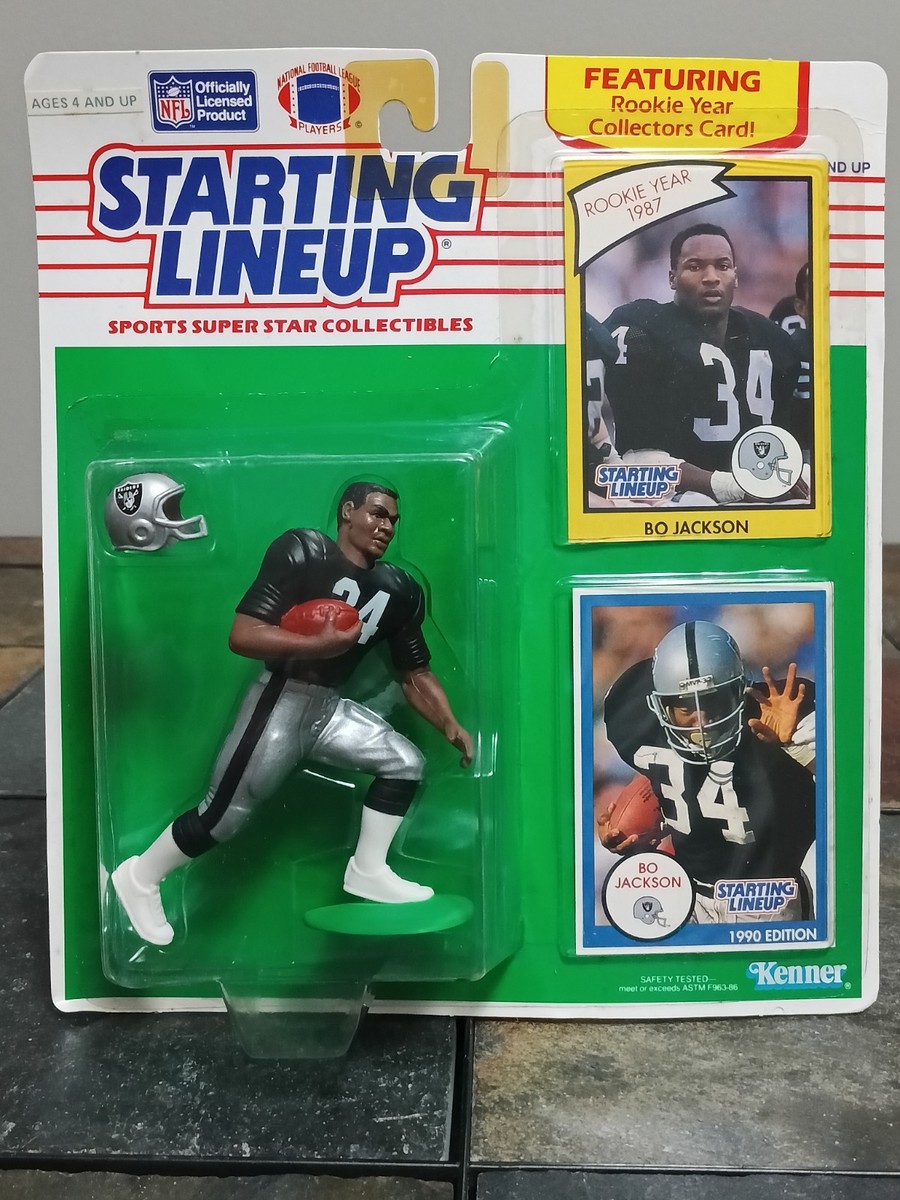 🏈 1990 Kenner Starting Lineup NFL Football BO JACKSON Oak Raiders