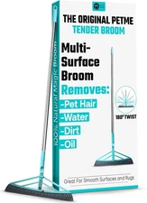 Magic Broom Squeegee Dog Pet Hair Remover, Rotatable, Height Silver Blue 