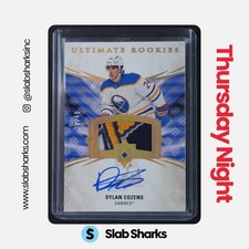2020 UPPER DECK ULTIMATE COLLECTION #197 DYLAN COZENS ROOKIES AUTO PATCH RC /49