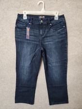 Seven 7 Skinny Capri Jeans Womens 10 Blue Dark Wash 4 Way Stretch NEW