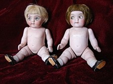 ANTIQUE BISQUE GOOGLY EYED CHARACTER DOLLS. FUNNY LITTLE GUYS