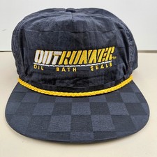Vintage USA MADE Outrunner Oil Bath Seal Rope Checker Trucker Hat Dad Cap