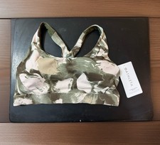 NWT ATHLETA Women  s Sports Bra A-C Green Pink Brown Racerback Yoga Size M NEW