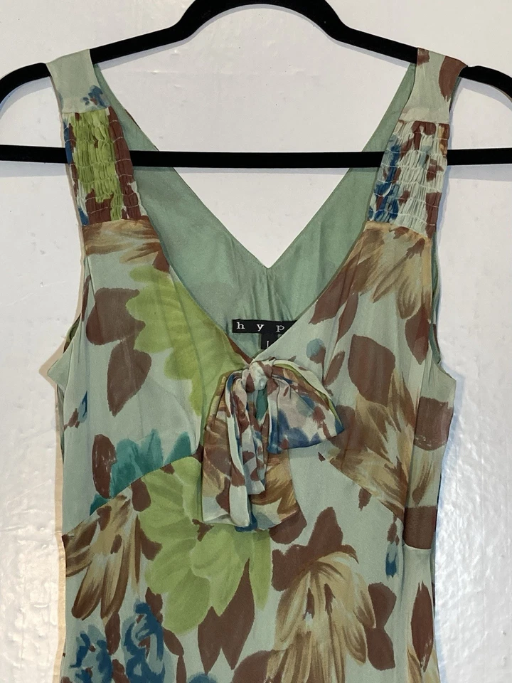 Maxi Vestido Sin Mangas Hype Silk Fairy Talla L Floral Y2K Whismigoth Cuello Foto 4 de 4