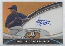 2011 Bowman Platinum Prospect Gold Refractor 28/50 Miguel De Los Santos Auto 0o9