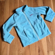 Columbia Fleece Full Zip Jacket Coat Sweatshirt Kids Tdlr Boy Girl Teal Blue 4T