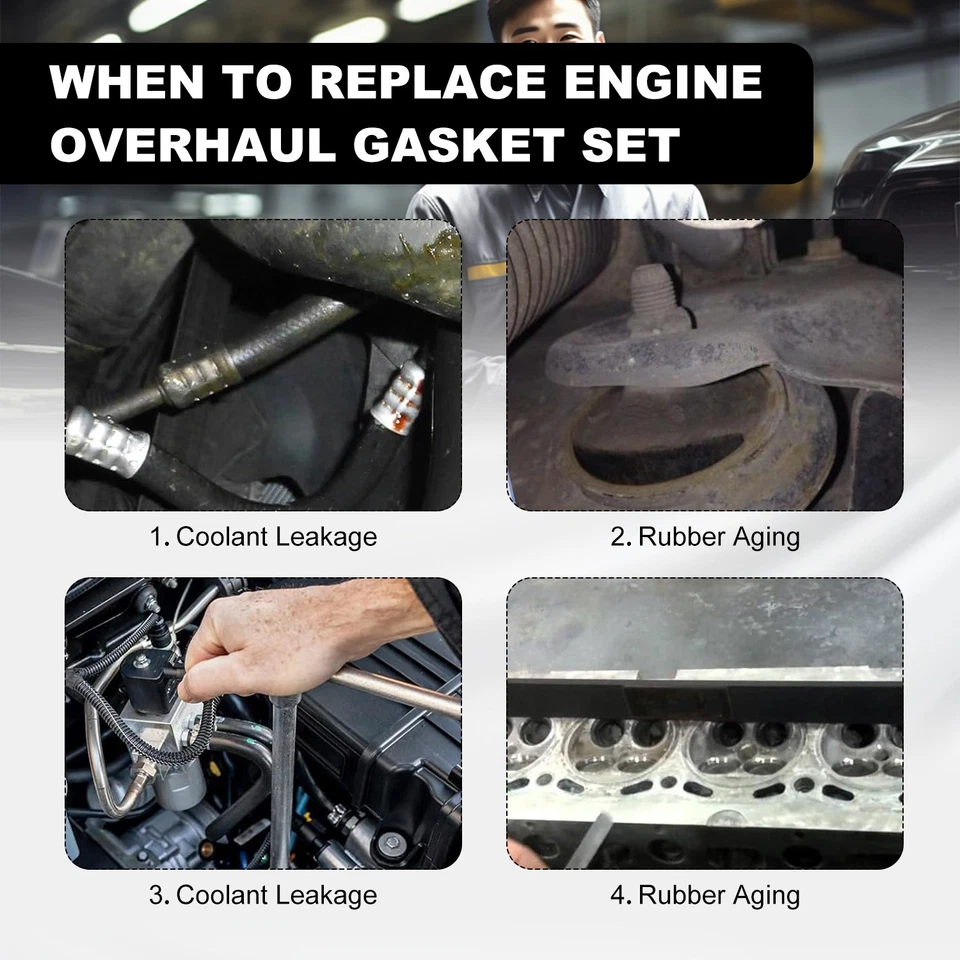 Juego de pernos de cabeza + junta de colector de admisión / escape para Chevrolet Cadillac GMC Foto 2 de 4