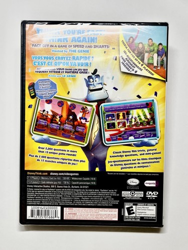 Disney Think Fast The Ultimate Trivia (PlayStation 2, 2008) New Sealed PS2 - Picture 2 of 2