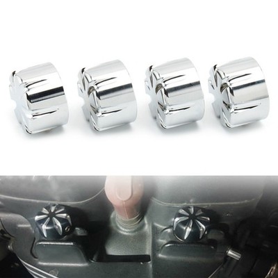 4 Billet Machined Head Bolt Mutter Abdeckkappe für T120 Thruxton Scrambler Chrom