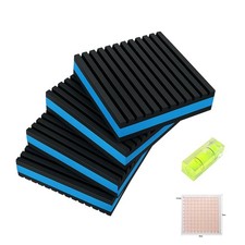 4P Anti Vibration Pads 4'' X 4'' X 7/8 Sound Isolation Ribbed Rubber Mats