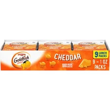 Cheddar Cheese Crackers, Baked Snack Packs, 1 oz, 9 Count Tray for On-the-Go