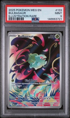 PSA 9 Bulbasaur Illustration Rare 133/132 Mega Evolution Pokemon TCG