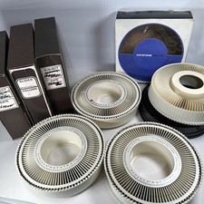 Lot of 5 GAF Rototray 100 Slide Tray Carousels for Slide Proj Mixed Brands 