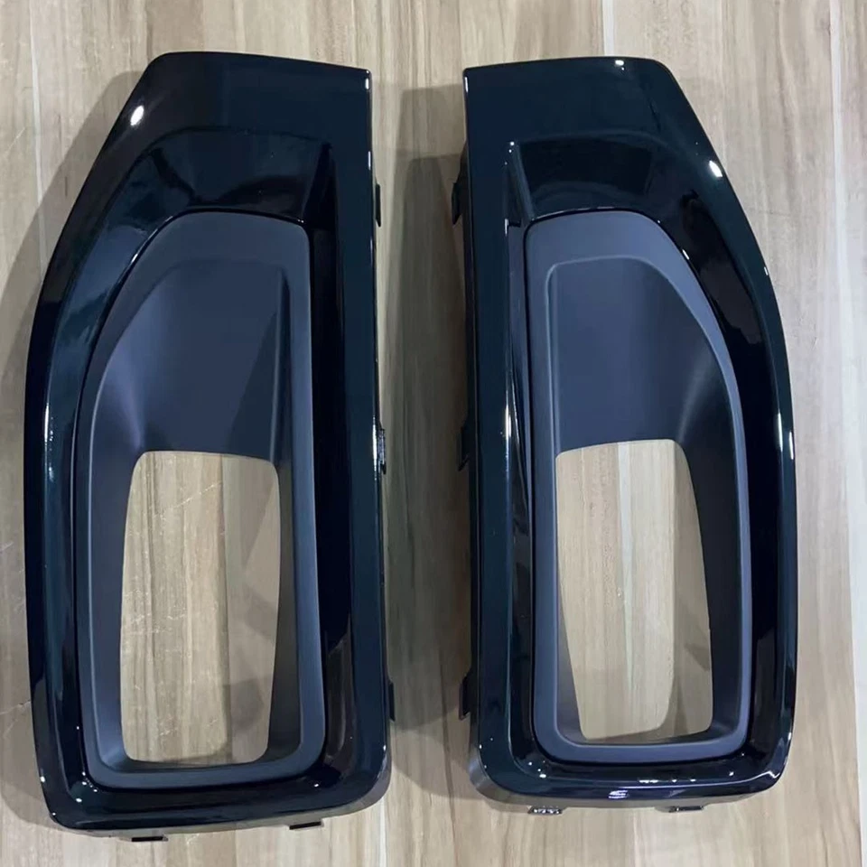 Fit GMC Yukon / Yukon XL 2015-2020 Gloss Black Front Fog Light Grille Cover Trim Foto 3 de 4