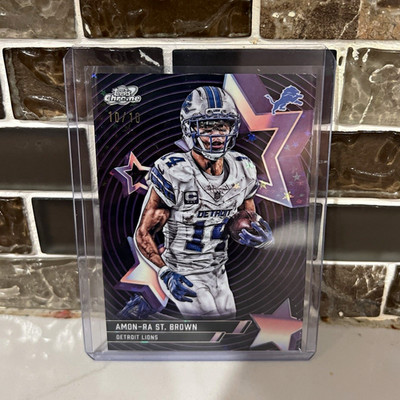 Topps Chrome Cosmic 2025 Amon-Ra St Brown Lions Starfractor SF-20 /10 Insert SSP