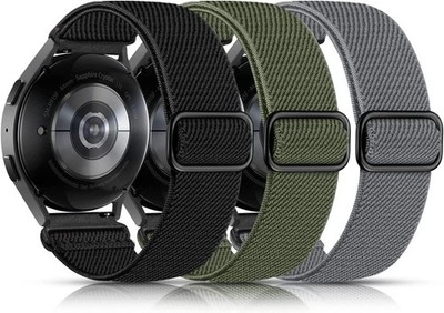 3 Pack Adjustable Nylon Sport Band Compatible with Samsung Galaxy Watch 40mm 44m