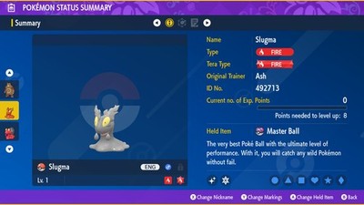 Pokemon Scarlet and Violet PSV - Shiny 6IV Slugma