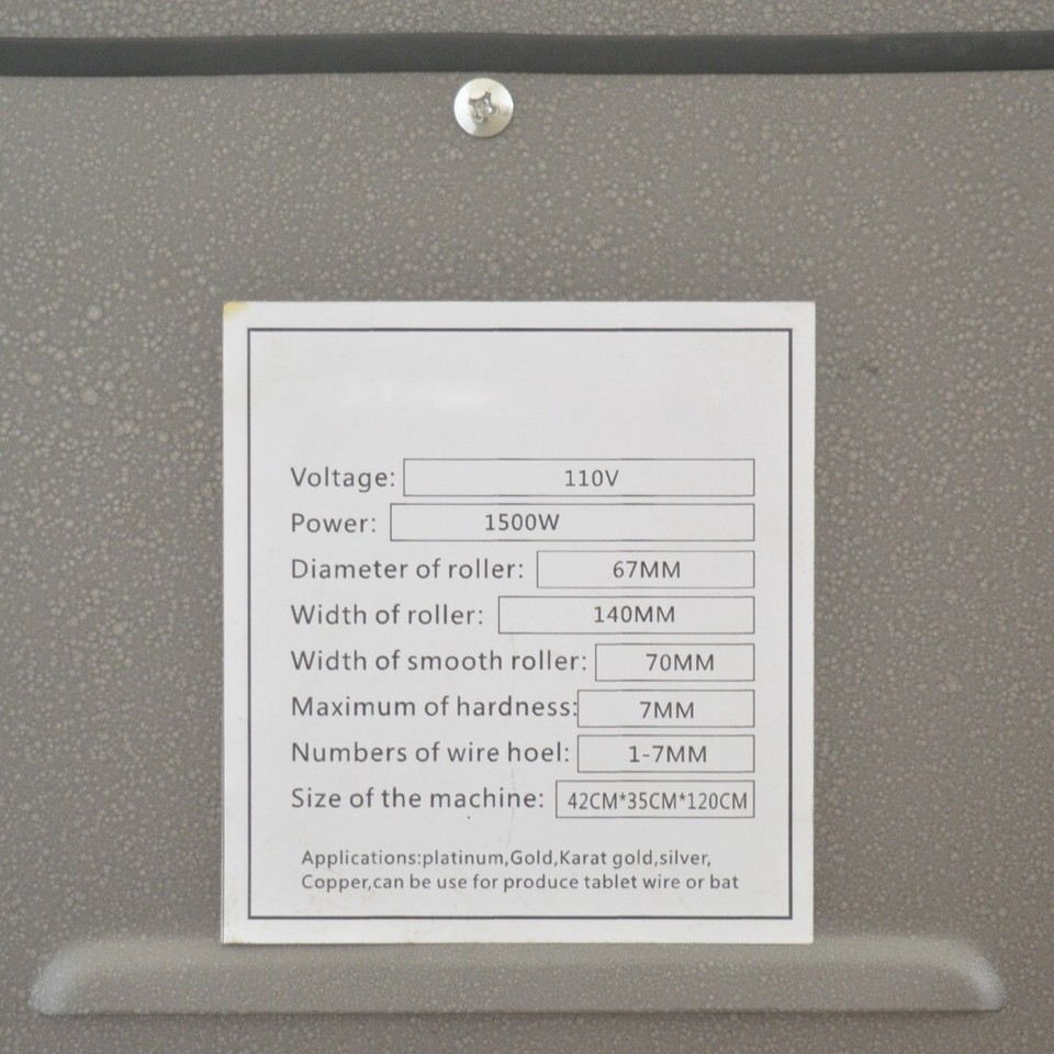 2HP Roller Flat Squire Round Wire Rolling Mill Jewelry Making Machine ...