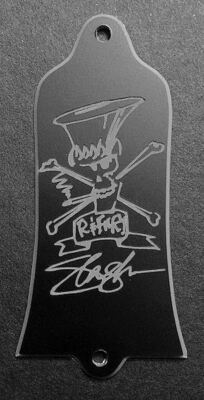 GUITAR TRUSS ROD COVER - Engraved GIBSON USA Guns N Roses SLASH - BLACK SILVER