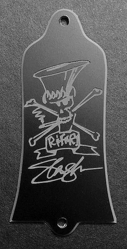 GUITAR TRUSS ROD COVER - Engraved GIBSON USA Guns N Roses SLASH - BLACK SILVER