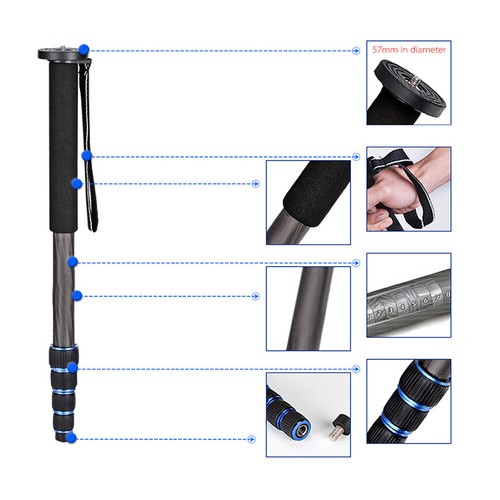 5-Section Telescopic Carbon Photography DSLR Monopod Can K2V2 - Picture 5 of 10