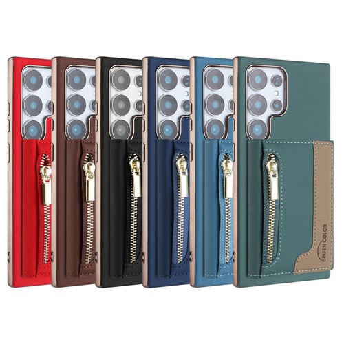 For Samsung Galaxy S25 Ultra S24 S23 22 Zipper Leather RFID Wallet Magnetic Case - Picture 2 of 85