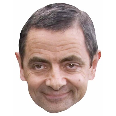 Rowan Atkinson Einzel 2D Karte Party Gesicht Maske Komödie Schauspieler