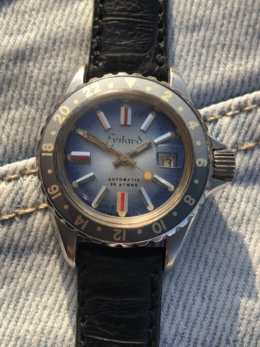 Diver Evilard Automatic 200 Meters Vintage Watch Lady Sub Like New - Picture 8 of 12
