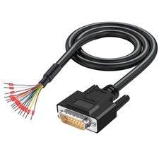 6.56ft 24awg Db15 Male Rs232 15pin Serial Extension Cable 15pin Gold Plated Conn