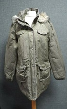 Lipsy Embellished Parka Coat Khaki Uk 16 Ln112 Ee 05