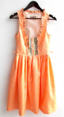 Ladies' traditional dirndl sleeveless orange size 36 by Stockerpoint
