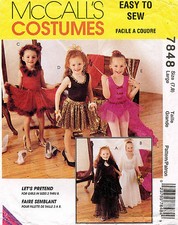 McCall's Girls' Costumes Pattern 7848 Size 7-8 UNCUT