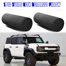 2Pcs Suede Neck Headrest Pillow Cervical Spine Protect Cushion For Ford Bronco