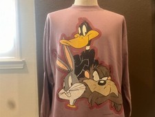 Vintage 90's Looney Tunes Characters Red Longsleeve Shirt Size XL