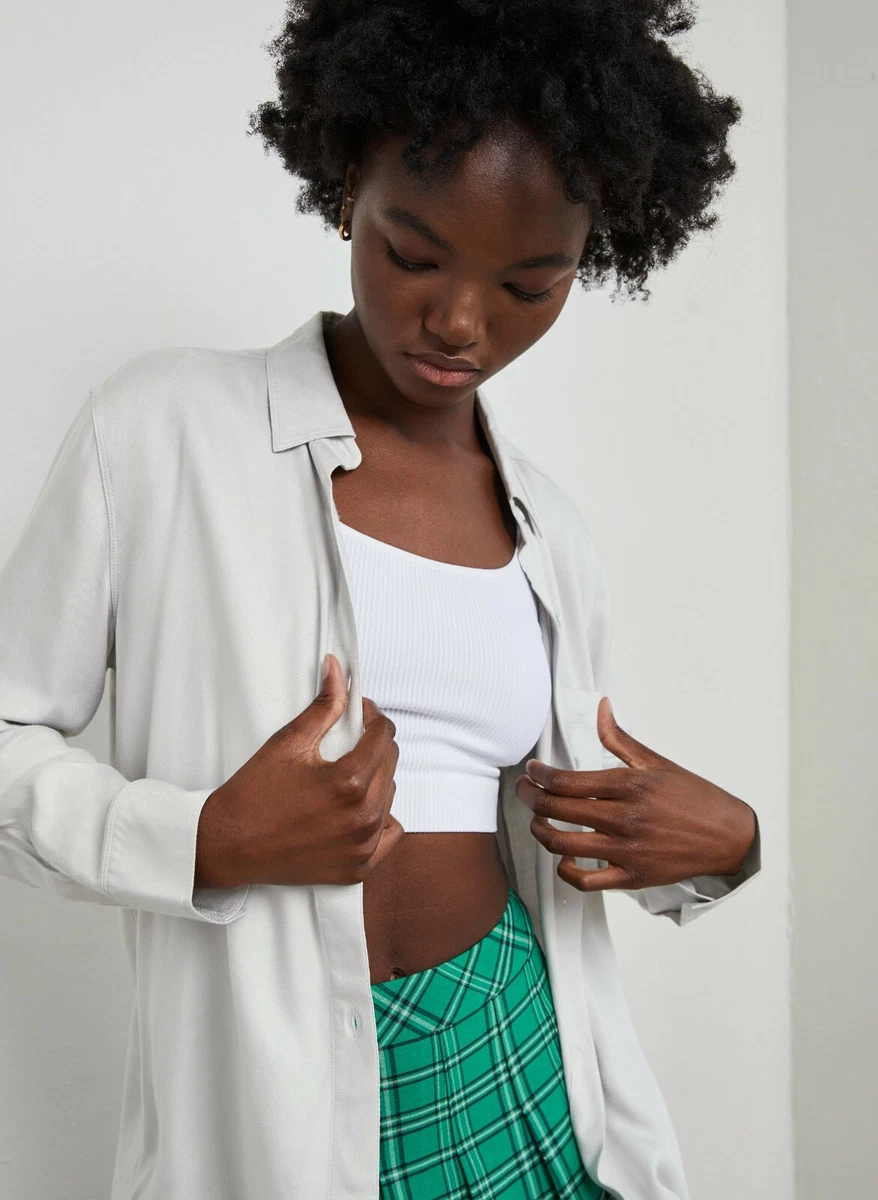 NWT Aritzia Sunday Best Montana Button Up Shirt Grey XXS eBay