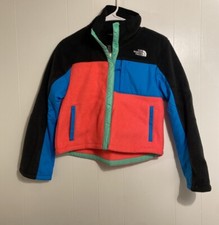 The North Face Girl's Size Large Snap Fleece Mashup Jacket NWT Pink Green