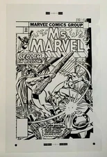 Production Art MS. MARVEL #13 cover, JOHN ROMITA JR. art, 11x17