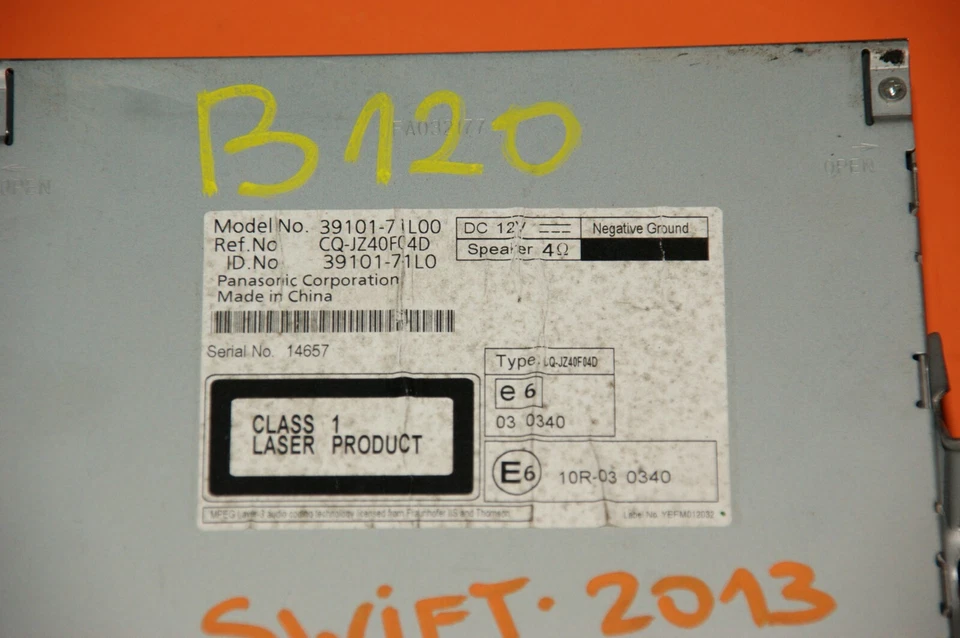 SUZUKI Swift Original Autoradio Radio 2 DIN CD MP3 USB Doppel DIN OE 39101-71L0 - Bild 3 von 4