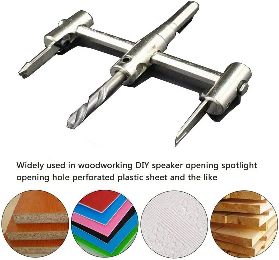 Adjustable Saw Drill Bit Round Cutting Wood Circle Hole Cutter for