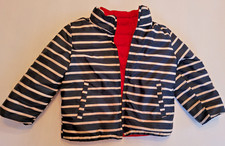 Baby Gap Cold Control Reversible Puffer Jacket 3T Navy White Stripe/Red