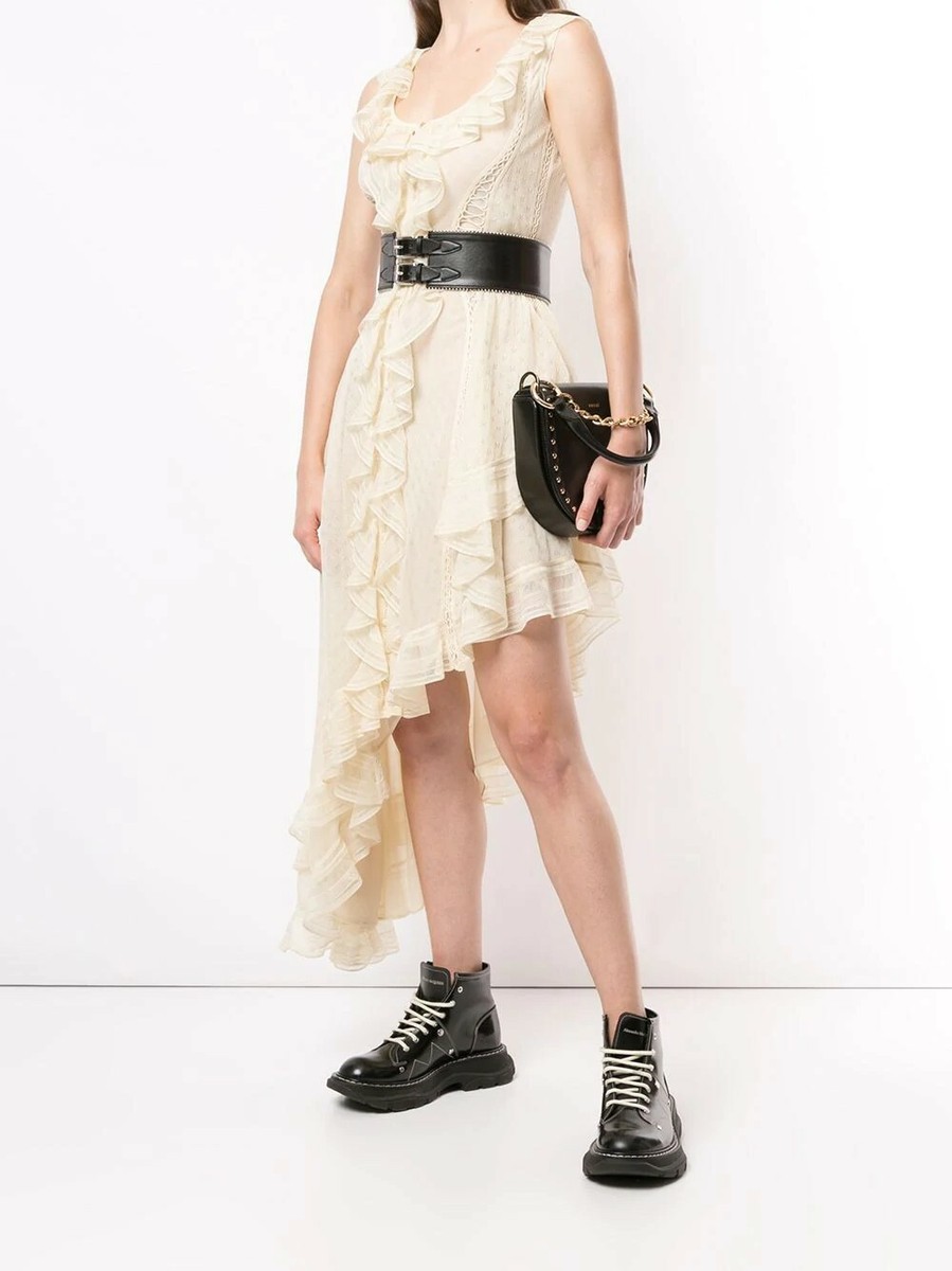 ワンピース Alexander Mcqueen Black Satin Dress Alexander McQueen - One-shoulder midi dress Alexander McQueen