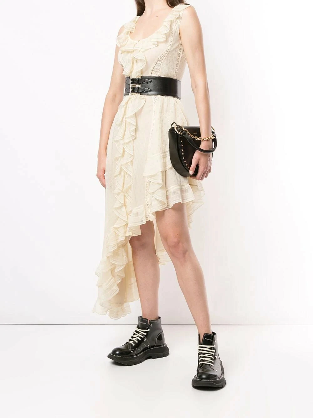 Abito asimmetrico in seta Alexander McQueen taglia small nuovissimo
