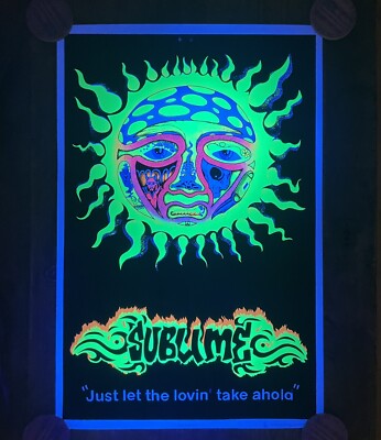 2002 Sublime Sun #1810 Flocked Blacklight Poster 23” X 35” | eBay