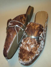 NEW Merona Kona Womens 6.5 Blush Velour Horsebit Design Flat Comfort Slide Mule