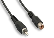 Monoprice 100656 6-Feet RCA Plug/Jack M/F Cable, Black