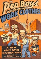 1943 PEP BOYS  Manny Moe Jack WAR BONDS AUTO PARTS STORE ADVERT.  5x7 REPRINT